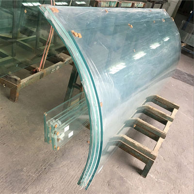 Costruzione in vetro curvo su misura Serra vetro curvo balcone ringhiera blu scuro / azzurro chiaro vetro curvo di sicurezza 3mm-19mm