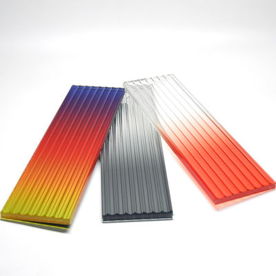 Decorative Carved Crystal Glass 8mm 10mm 12mm 15mm Toughened Fluted Glass Colorful Fluted Architectural Glass For Floor