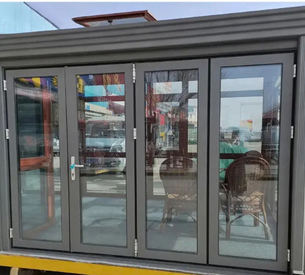 Cornice in alluminio Porta da garage a misura Pieghevole Porte scorrevoli in vetro per case moderne