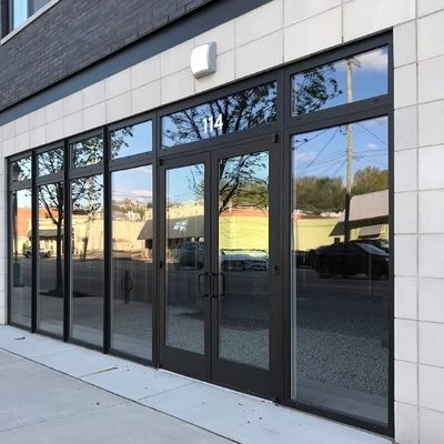 Porta in vetro di negozio Customized Commerciale vetro temperato finestra e porta