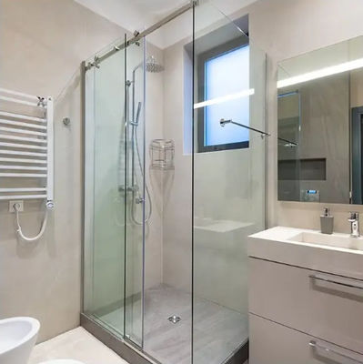 Modelli moderni personalizzati Bagno Bagno Temperato Doccia di vetro senza telaio Sistema porta scorrevole chiusa morbida