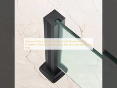 Ringhiera in vetro temperato in acciaio inossidabile e lega di alluminio, parapetto in vetro senza telaio per balcone e scala