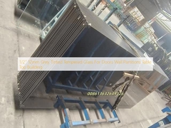 Vetro temperato grigio fumé da 1/2'' 12mm per porte, pareti divisorie, piani tavolo, edilizia